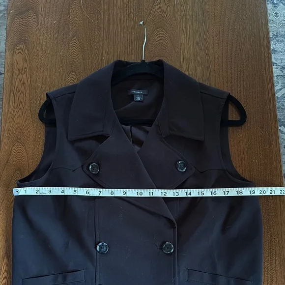 Halogen Black Women's Sleeveless Double-Breasted Trench Vest medium - Picture 3 of 16